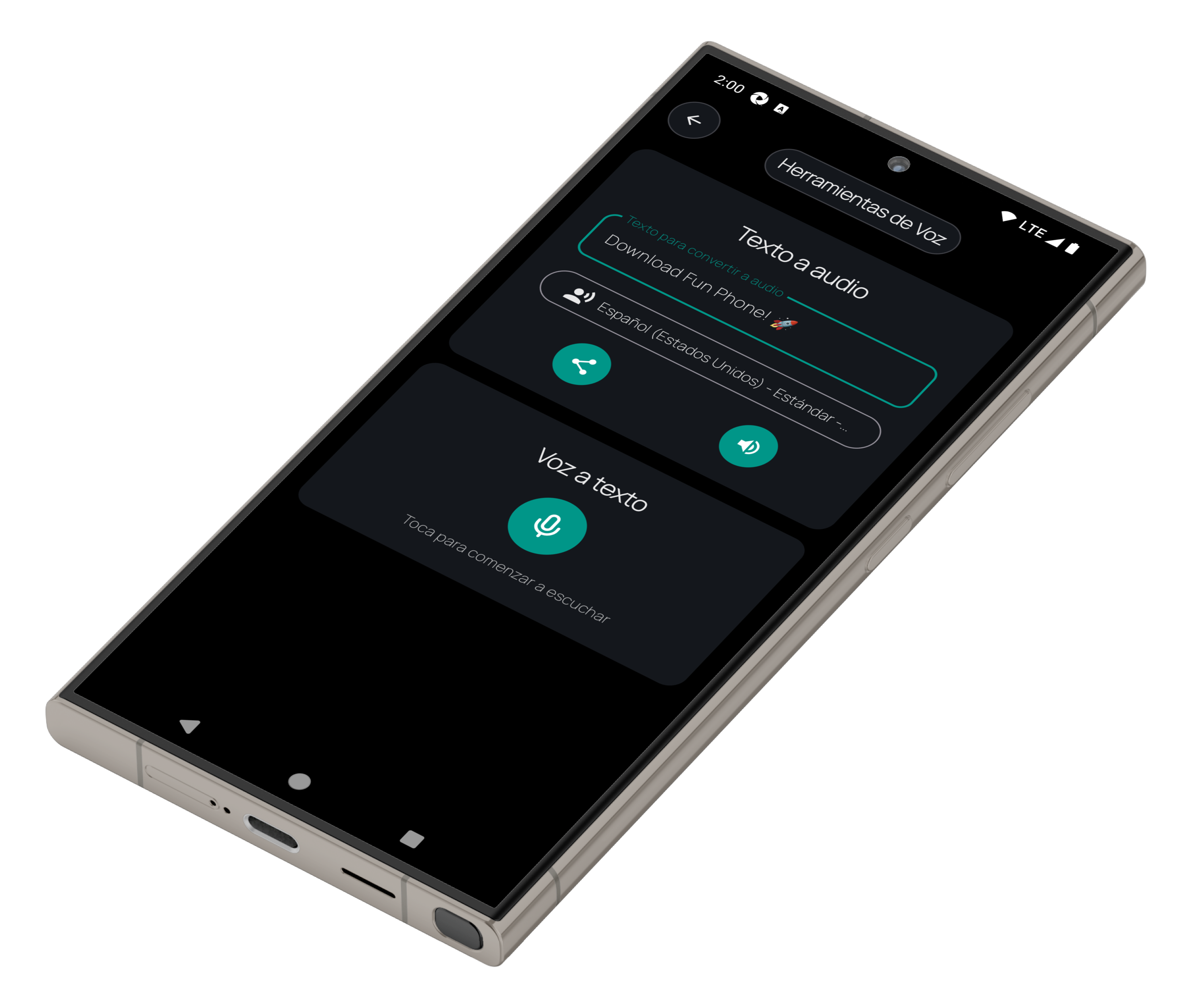 Fun Phone – Audio player – landscape view