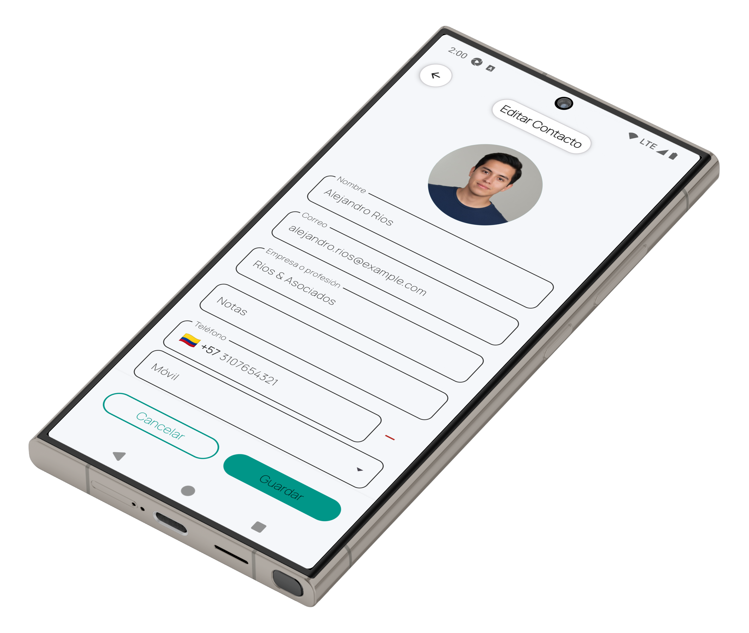 Fun Phone – Contact editor – landscape view