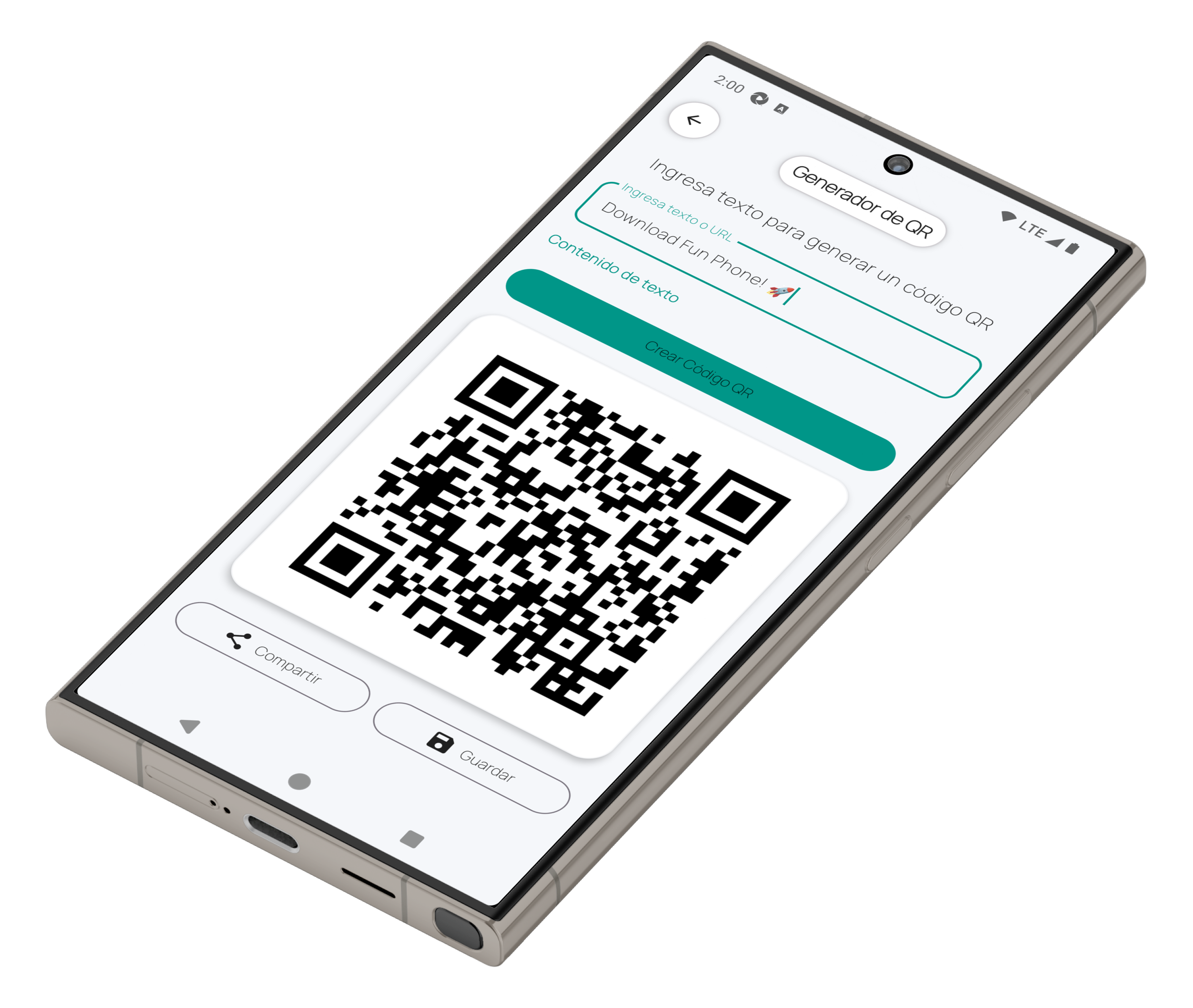 Fun Phone – QR generator – landscape view